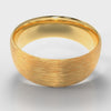 8mm Court Shaped Comfort Fit Brushed Wedding Ring - Yellow Gold