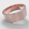 8mm Flat Top Comfort Fit Brushed Wedding Ring - Rose Gold