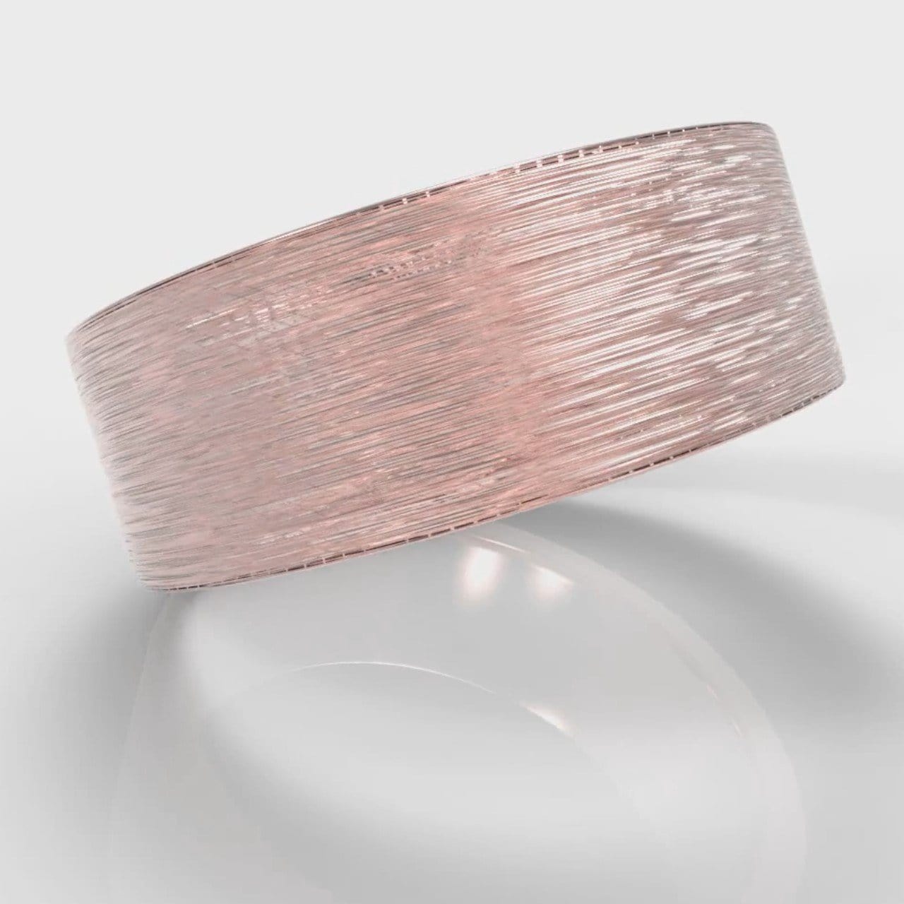 8mm Flat Top Comfort Fit Brushed Wedding Ring - Rose Gold