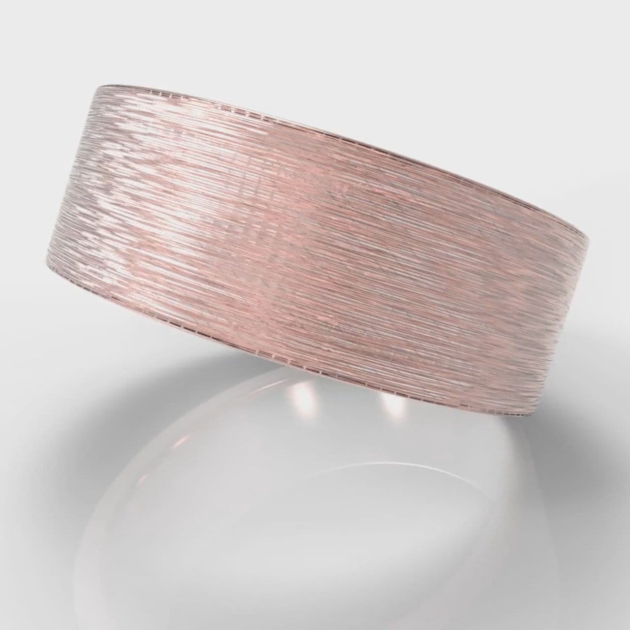 8mm Flat Top Comfort Fit Brushed Wedding Ring - Rose Gold