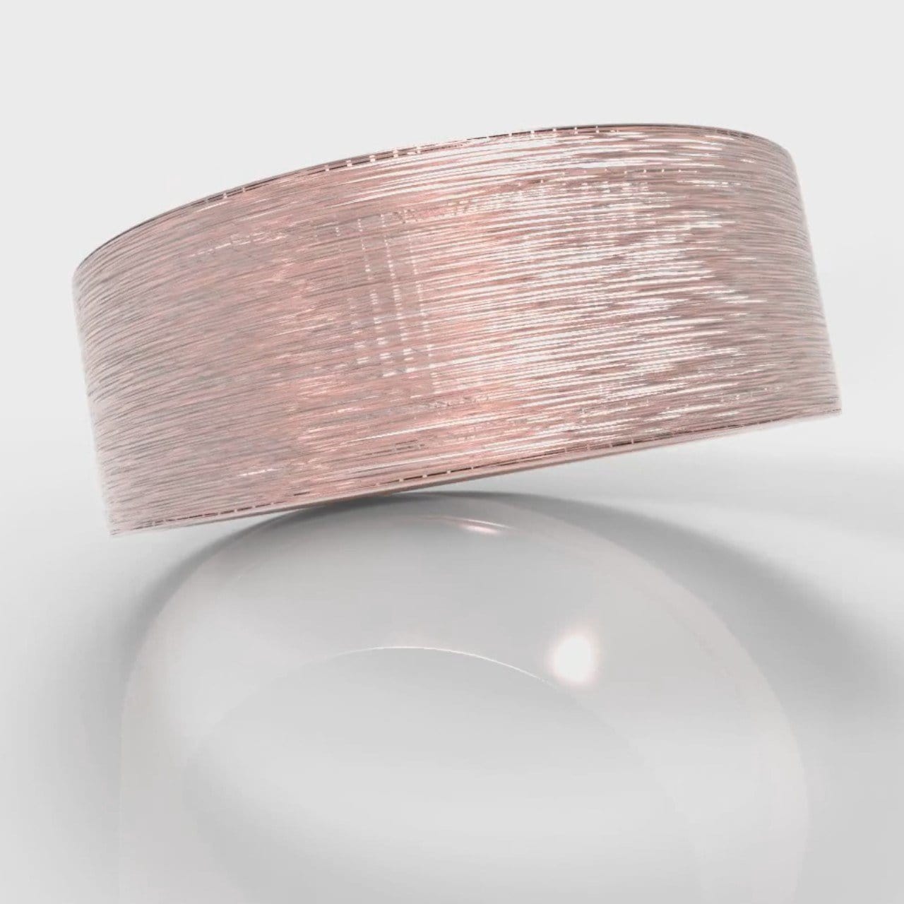 8mm Flat Top Comfort Fit Brushed Wedding Ring - Rose Gold