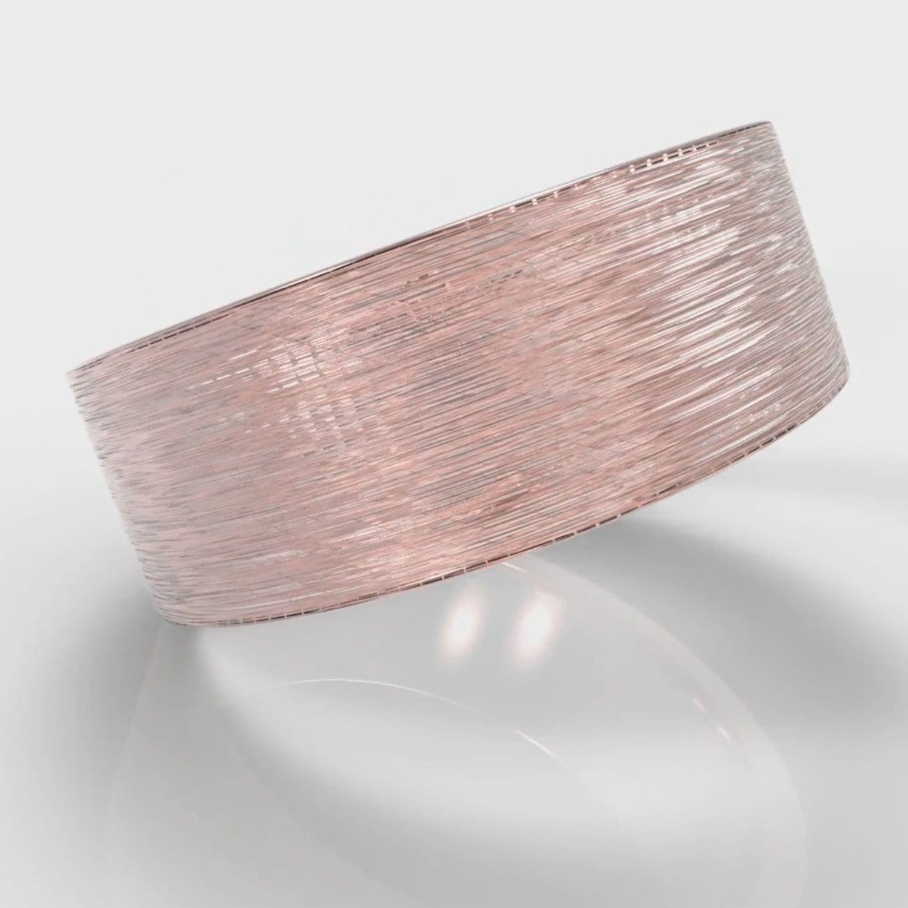 8mm Flat Top Comfort Fit Brushed Wedding Ring - Rose Gold