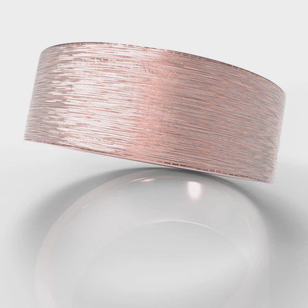 8mm Flat Top Comfort Fit Brushed Wedding Ring - Rose Gold