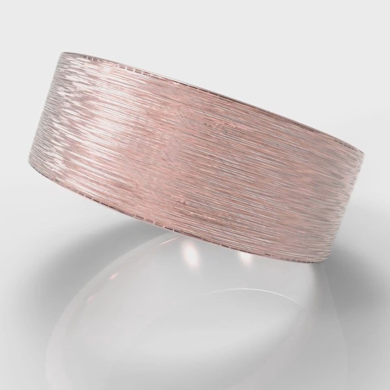 8mm Flat Top Comfort Fit Brushed Wedding Ring - Rose Gold