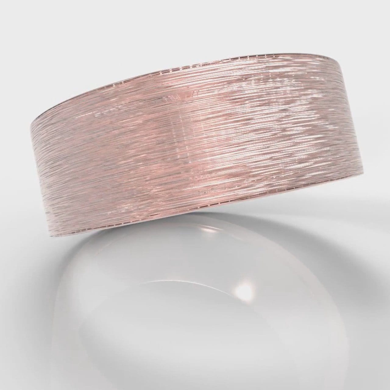 8mm Flat Top Comfort Fit Brushed Wedding Ring - Rose Gold