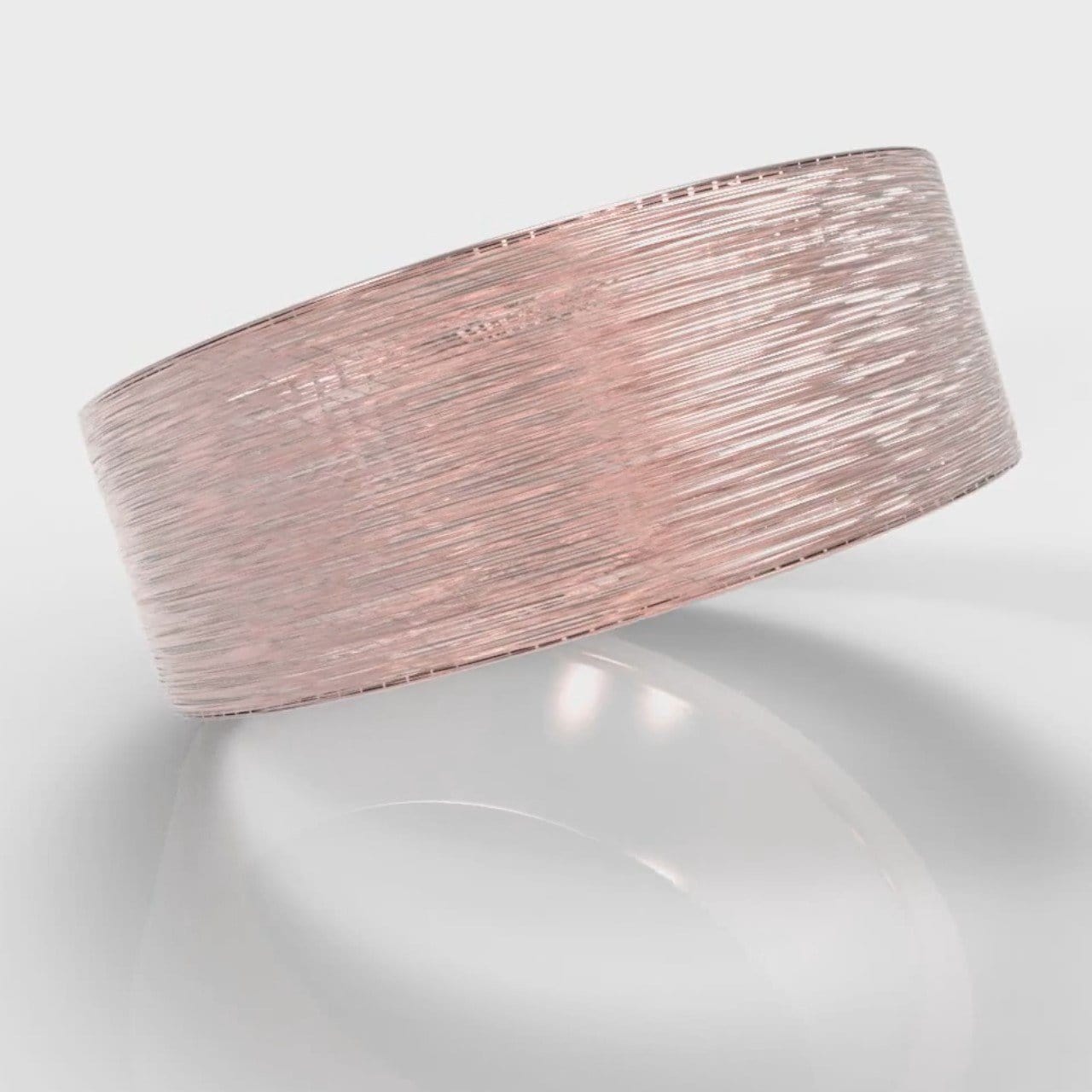 8mm Flat Top Comfort Fit Brushed Wedding Ring - Rose Gold