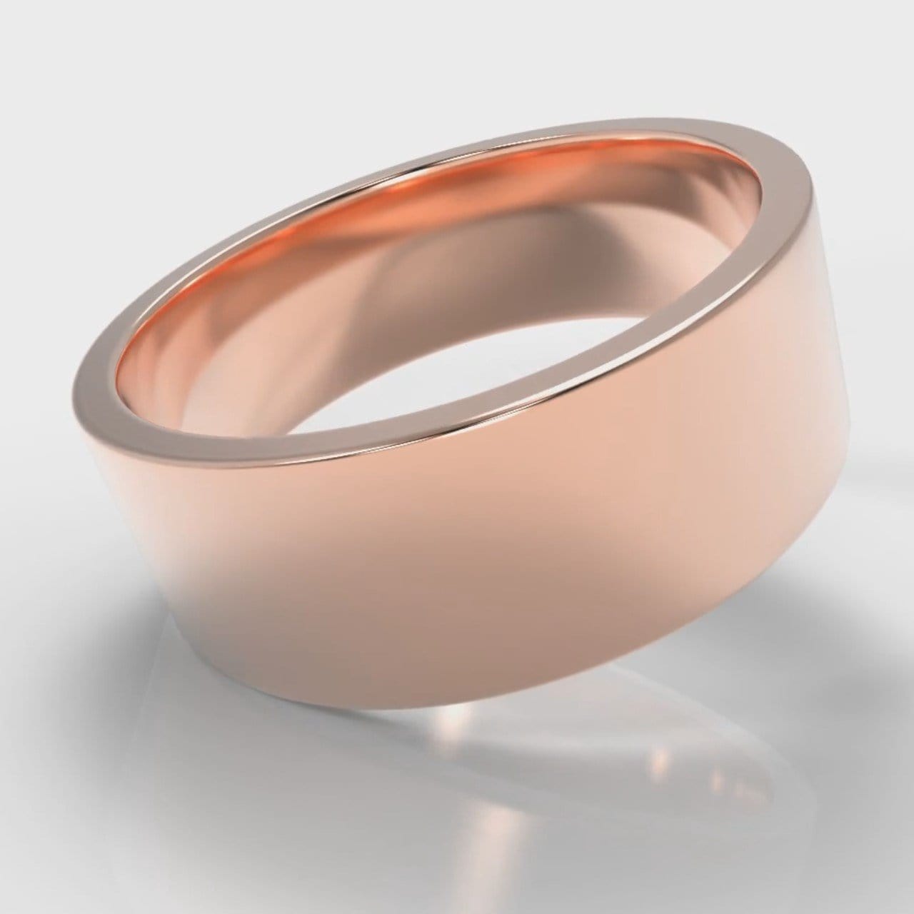 8mm Flat Top Comfort Fit Wedding Ring - Rose Gold