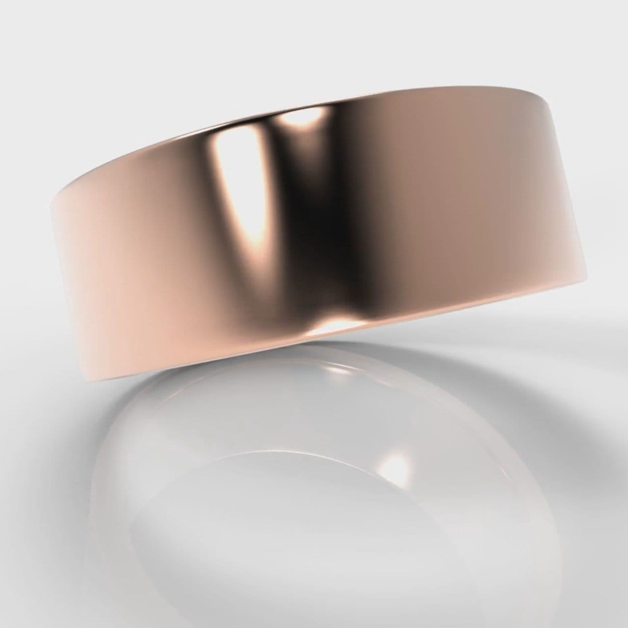 8mm Flat Top Comfort Fit Wedding Ring - Rose Gold