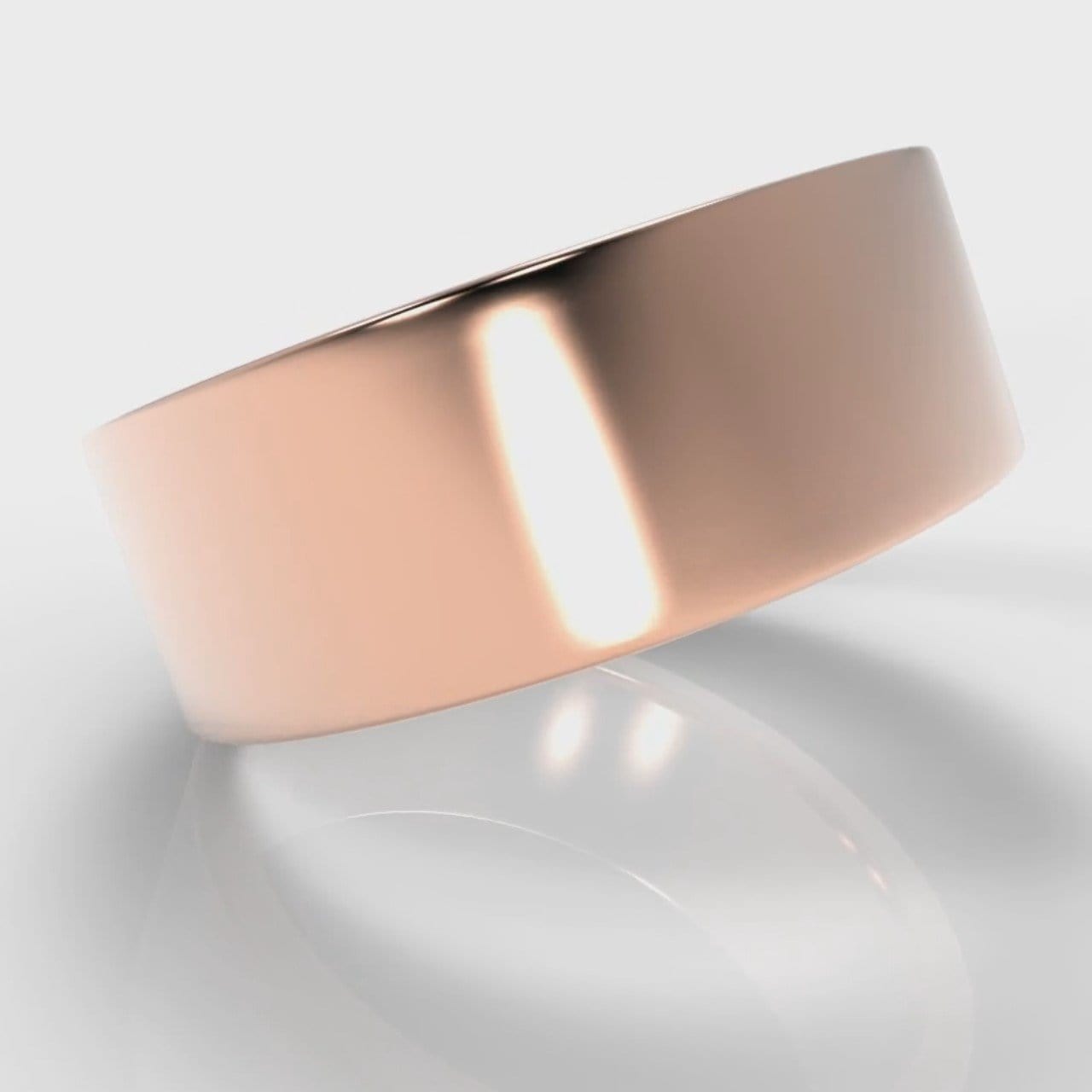 8mm Flat Top Comfort Fit Wedding Ring - Rose Gold
