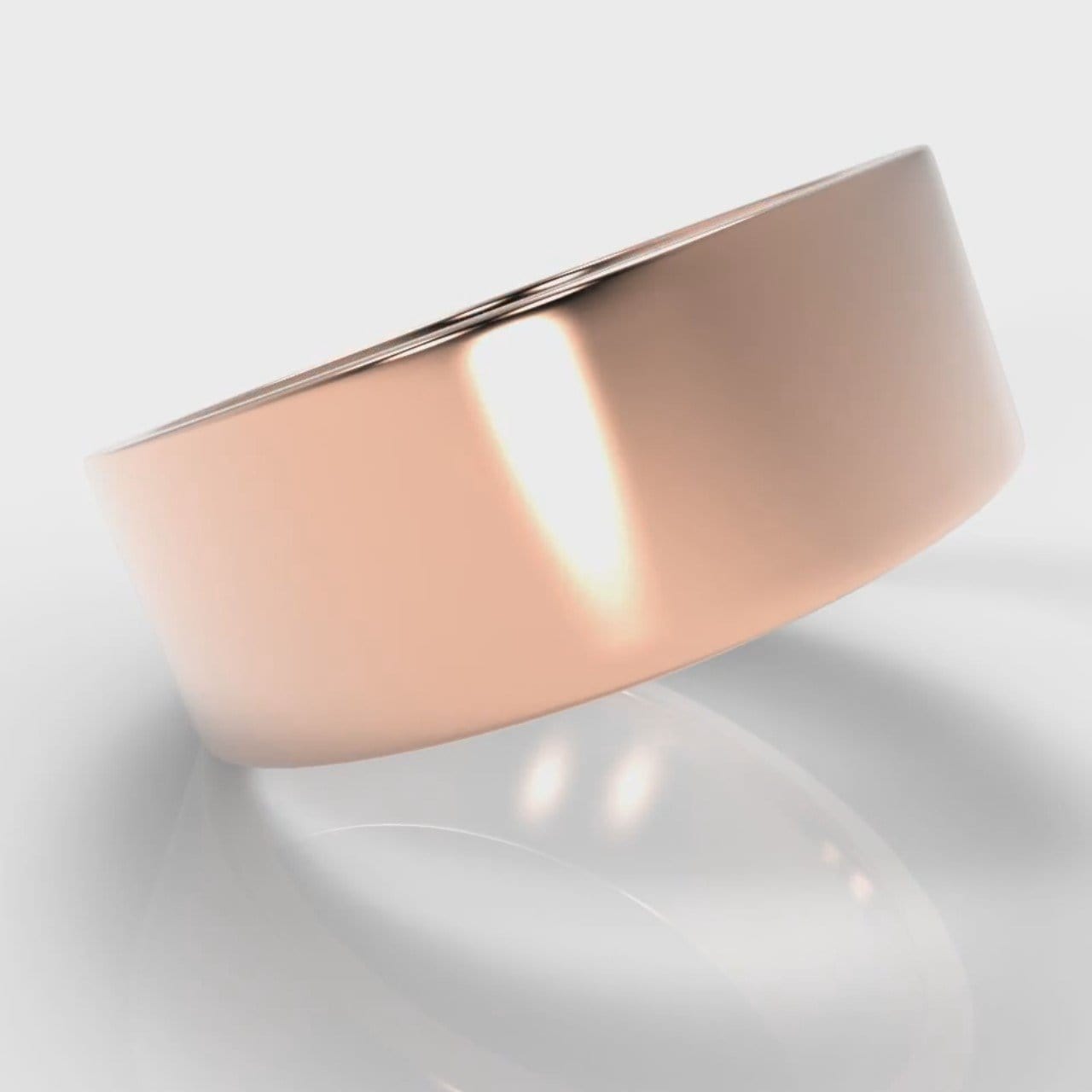 8mm Flat Top Comfort Fit Wedding Ring - Rose Gold