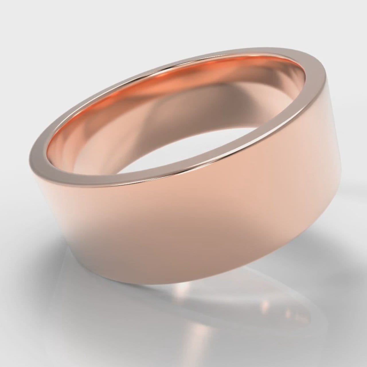 8mm Flat Top Comfort Fit Wedding Ring - Rose Gold