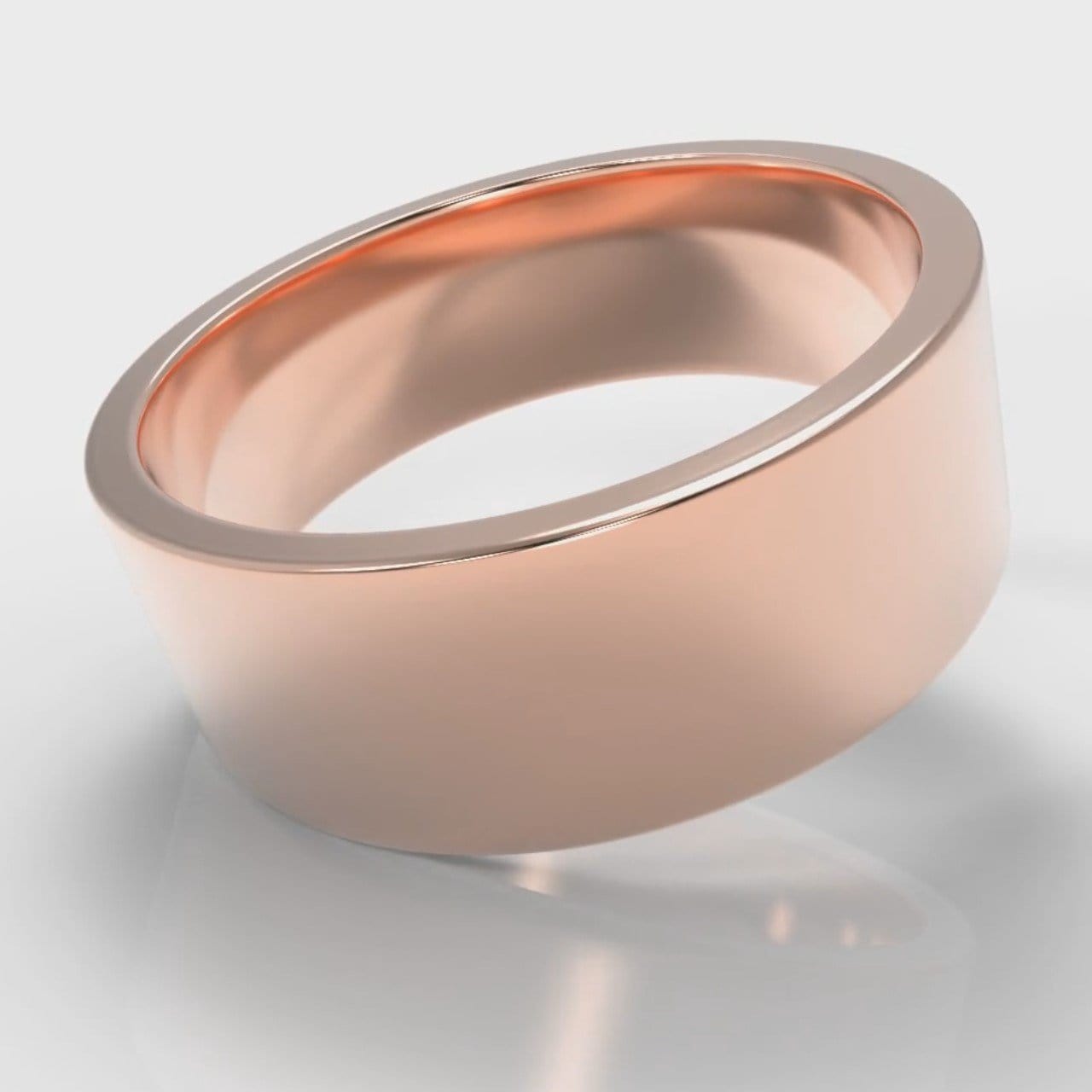 8mm Flat Top Comfort Fit Wedding Ring - Rose Gold