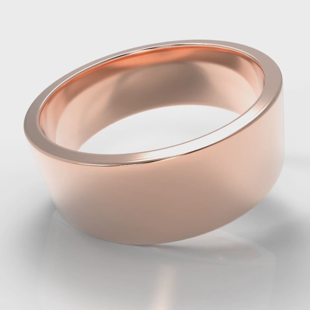 8mm Flat Top Comfort Fit Wedding Ring - Rose Gold