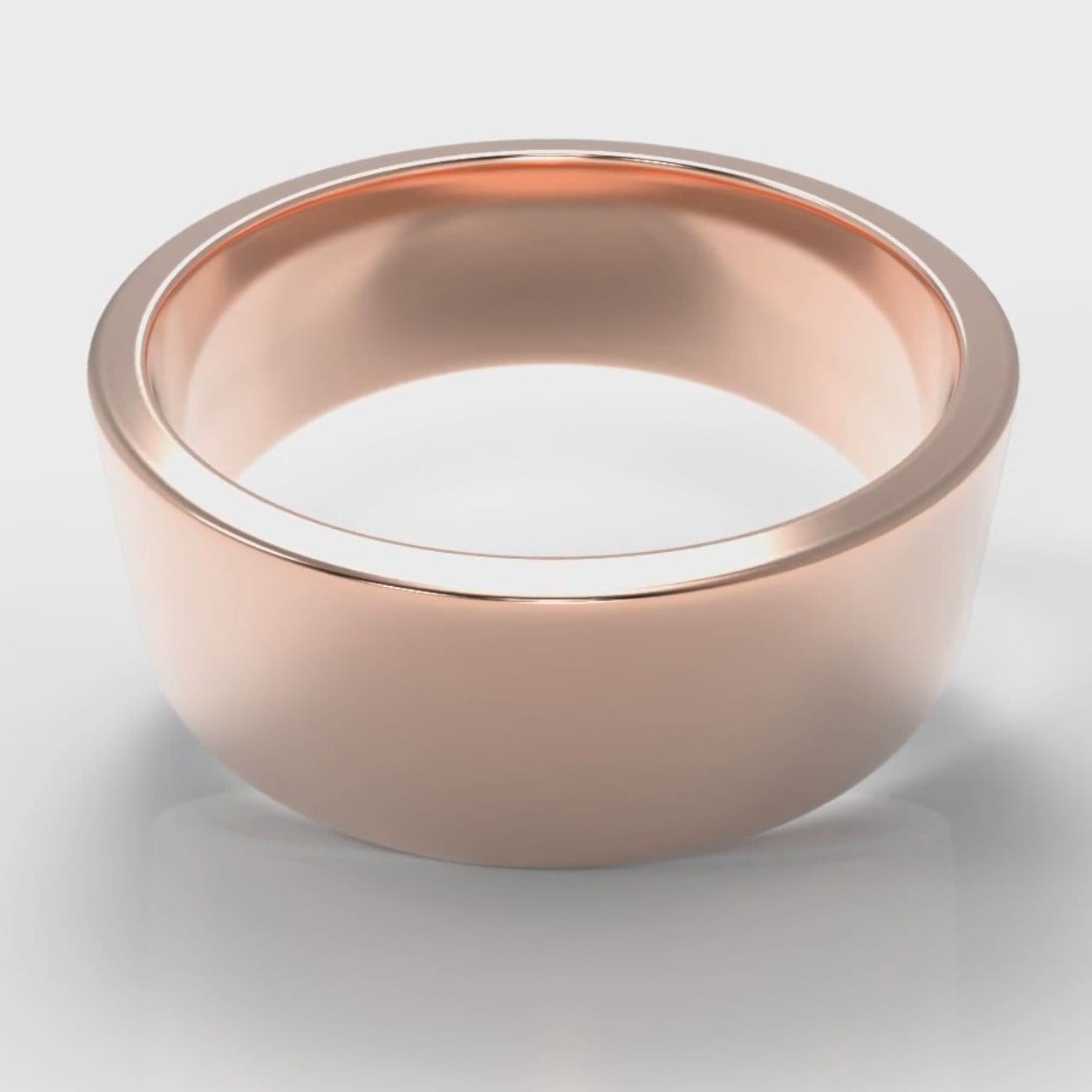 8mm Flat Top Comfort Fit Wedding Ring - Rose Gold