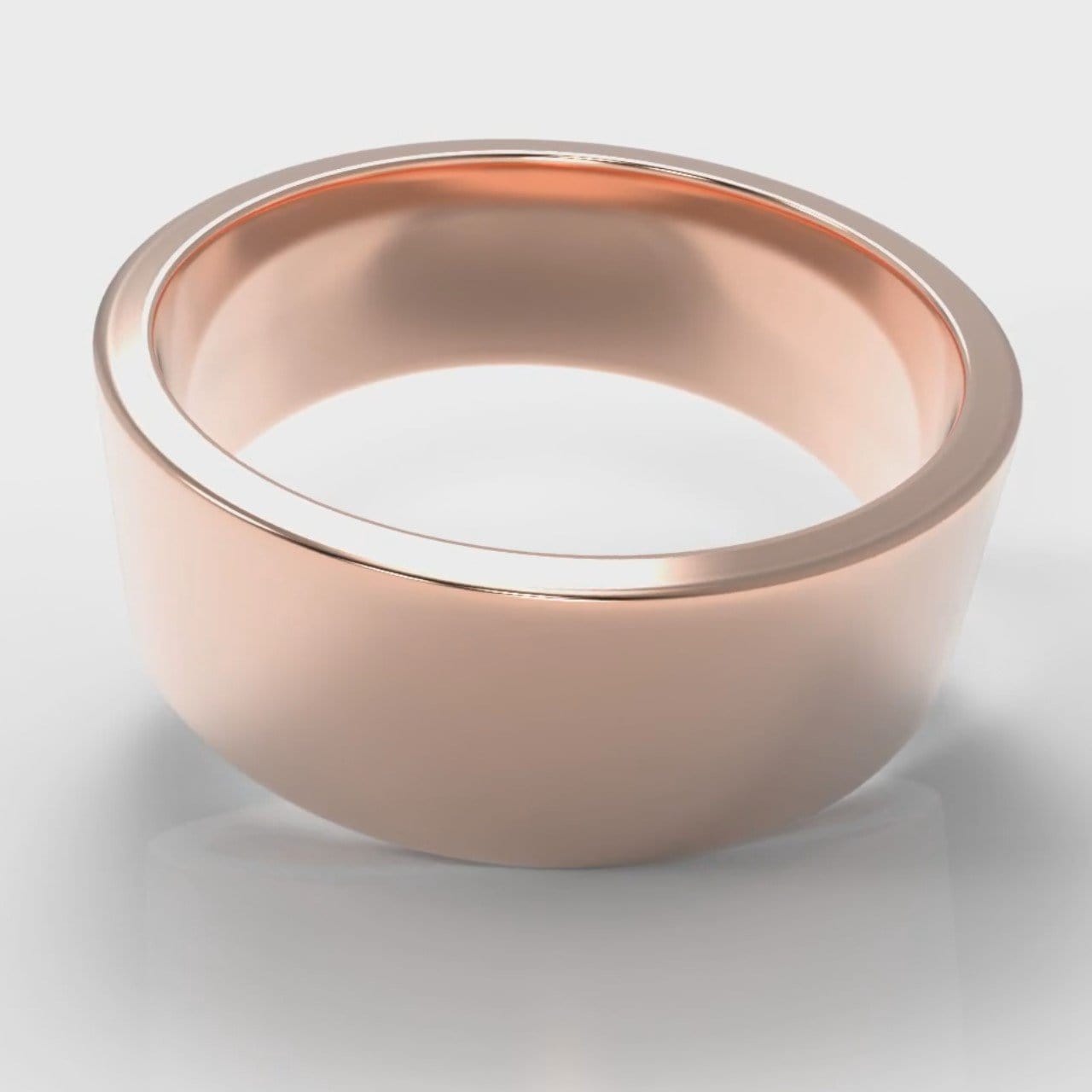 8mm Flat Top Comfort Fit Wedding Ring - Rose Gold
