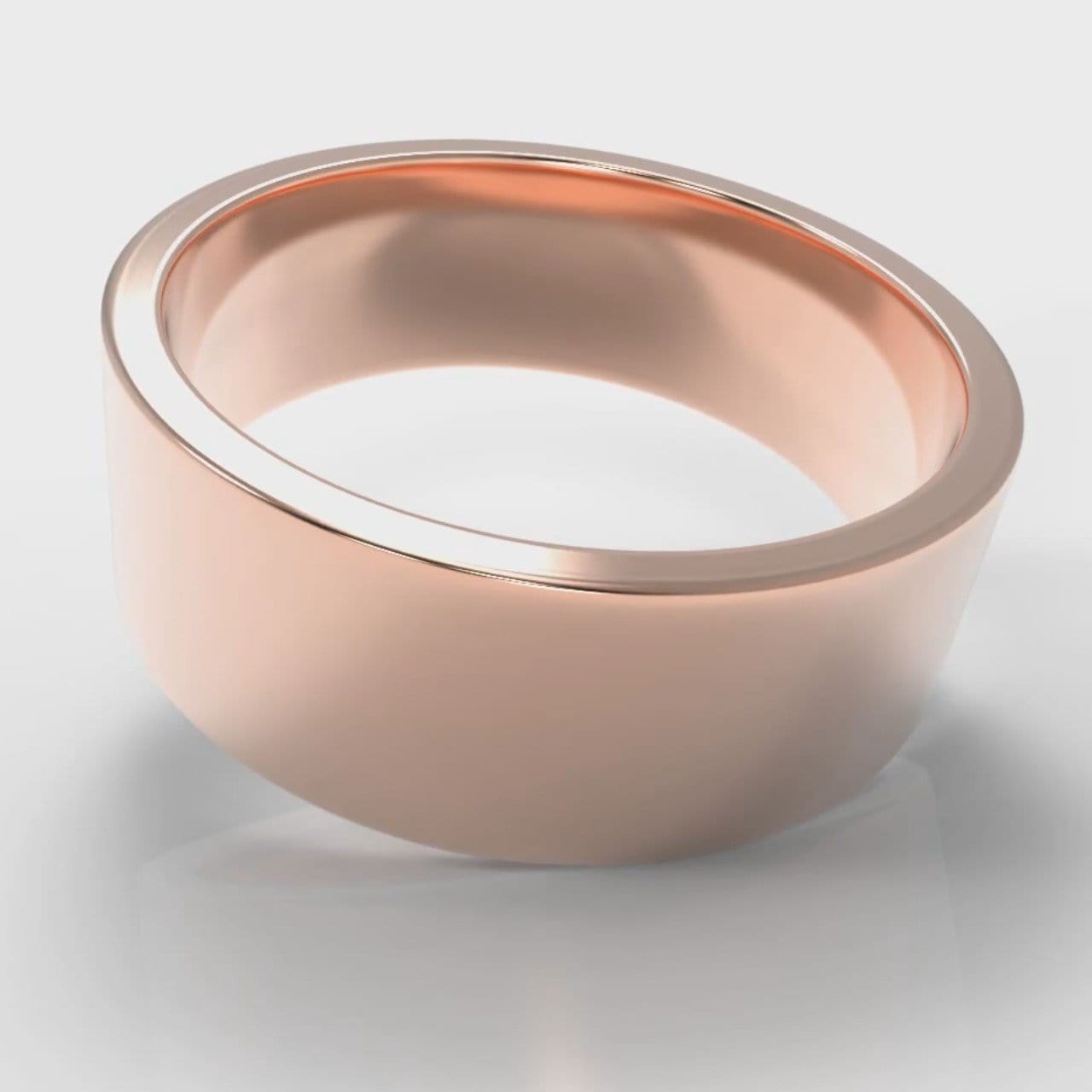 8mm Flat Top Comfort Fit Wedding Ring - Rose Gold