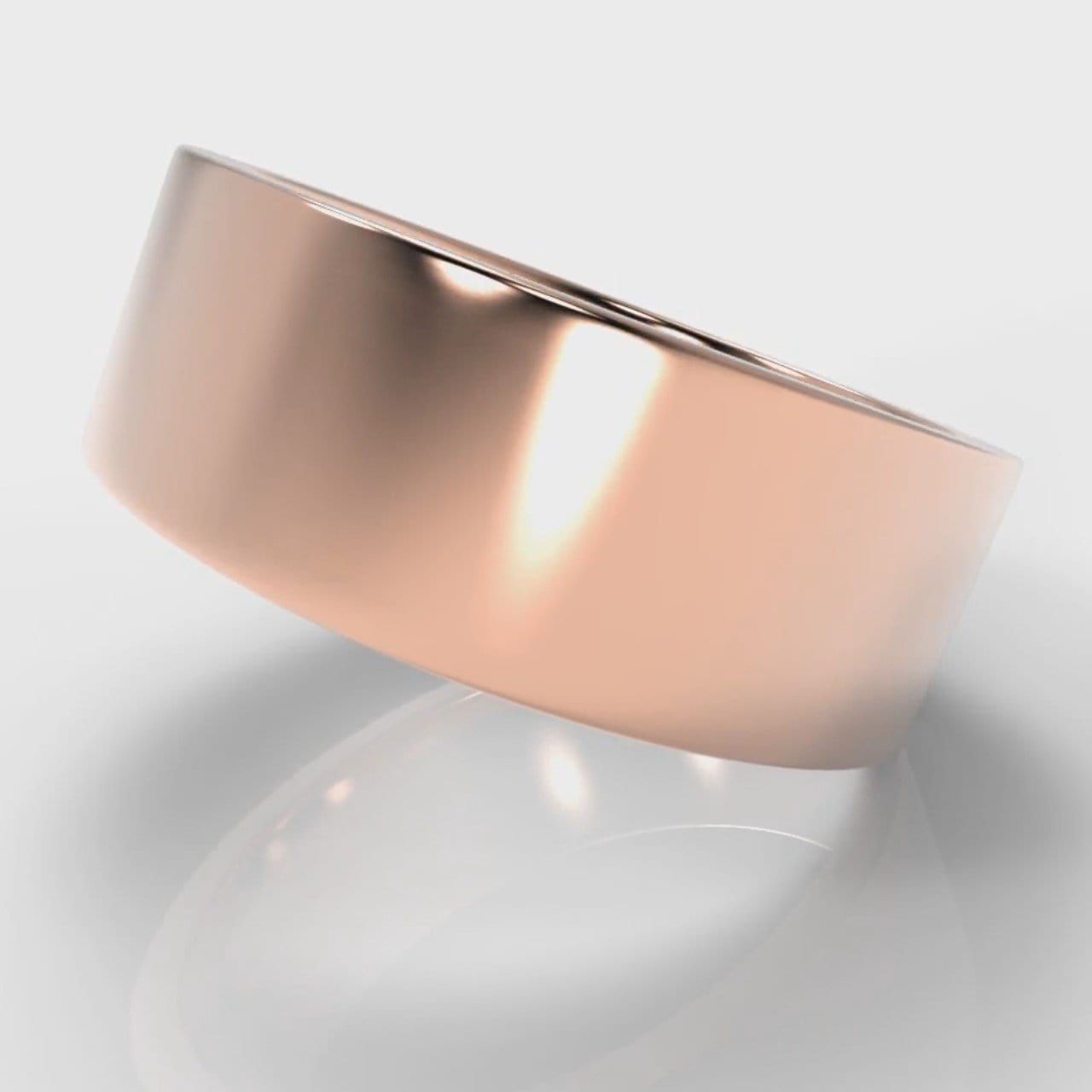 8mm Flat Top Comfort Fit Wedding Ring - Rose Gold