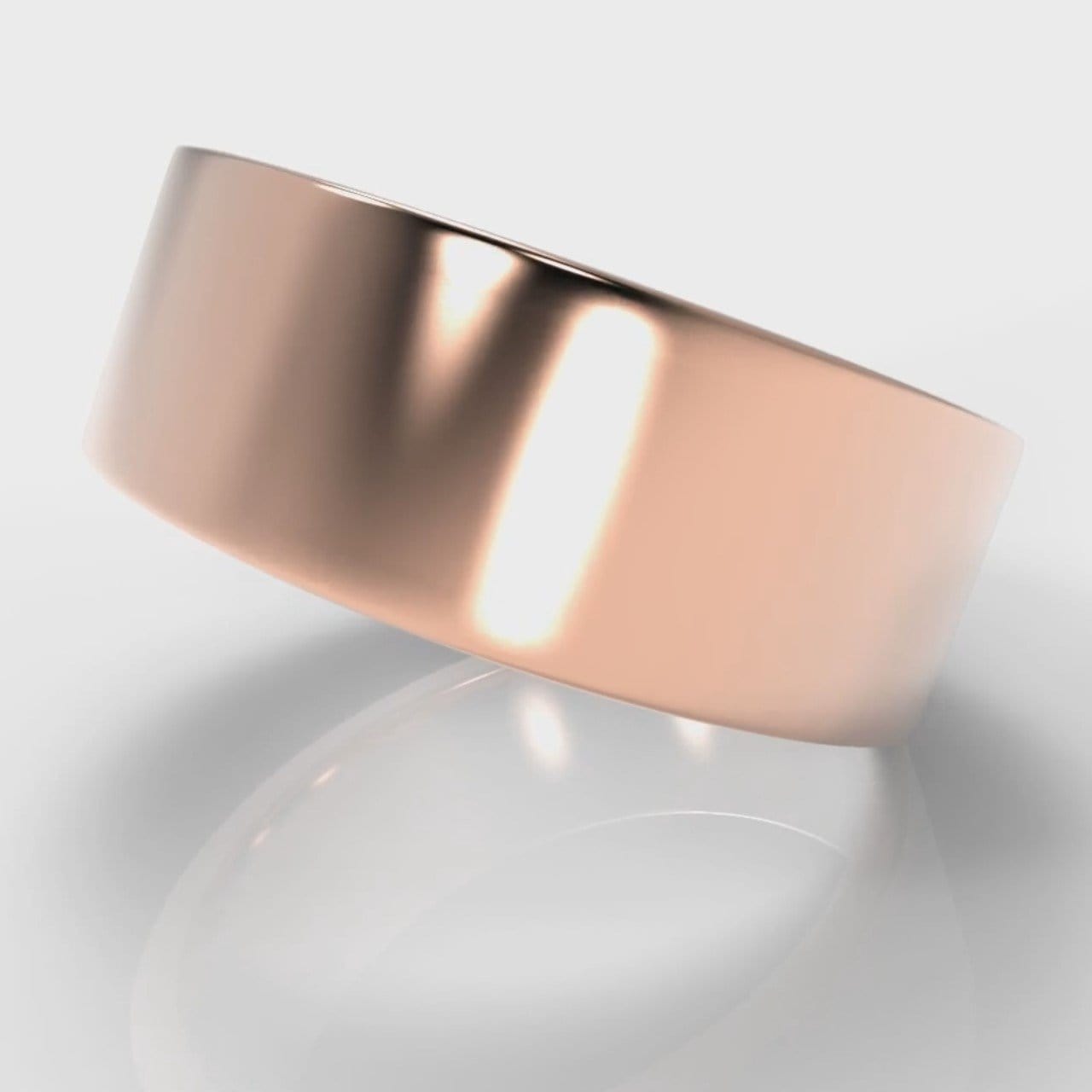 8mm Flat Top Comfort Fit Wedding Ring - Rose Gold