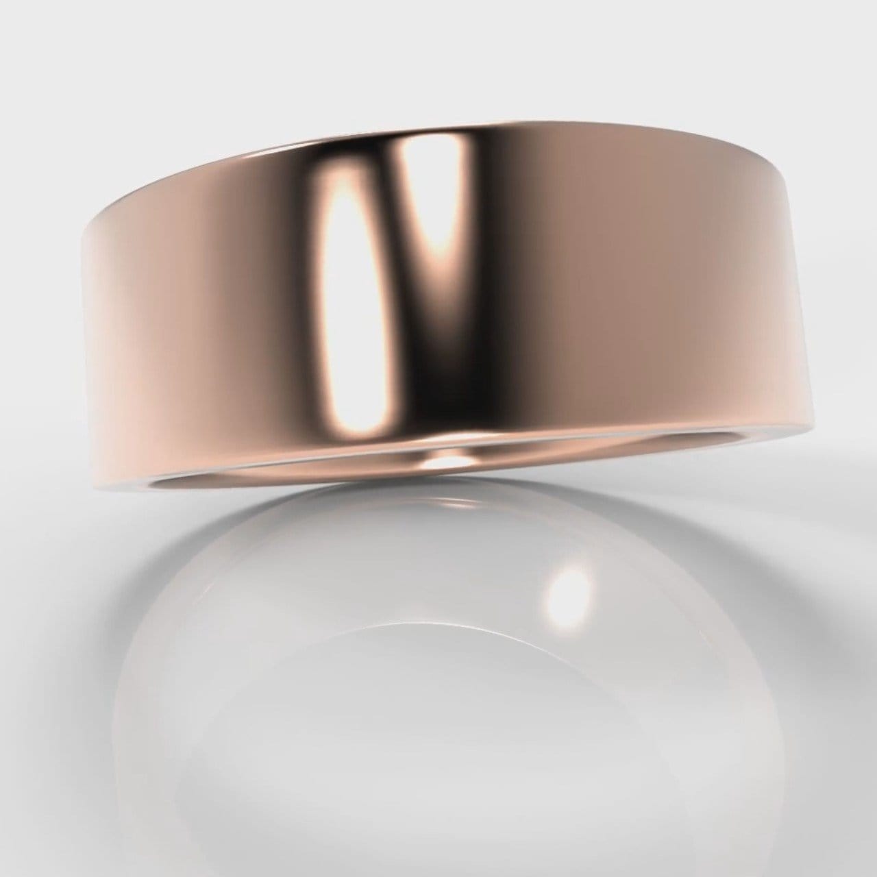 8mm Flat Top Comfort Fit Wedding Ring - Rose Gold