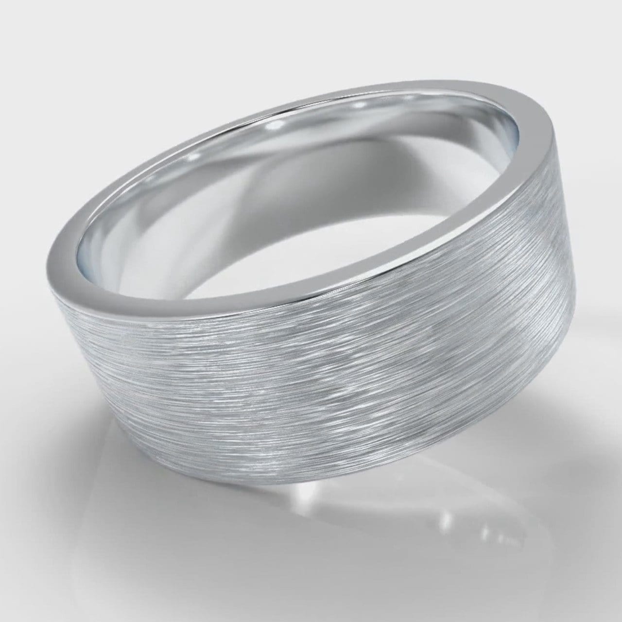 8mm Flat Top Comfort Fit Brushed Wedding Ring