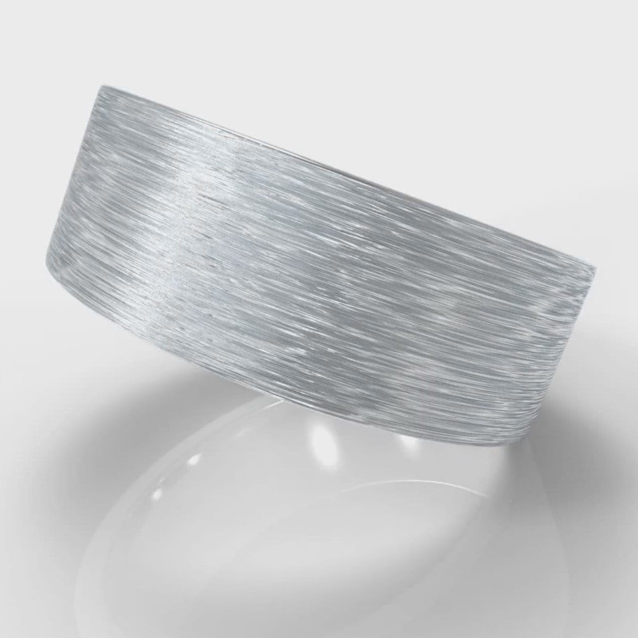 8mm Flat Top Comfort Fit Brushed Wedding Ring