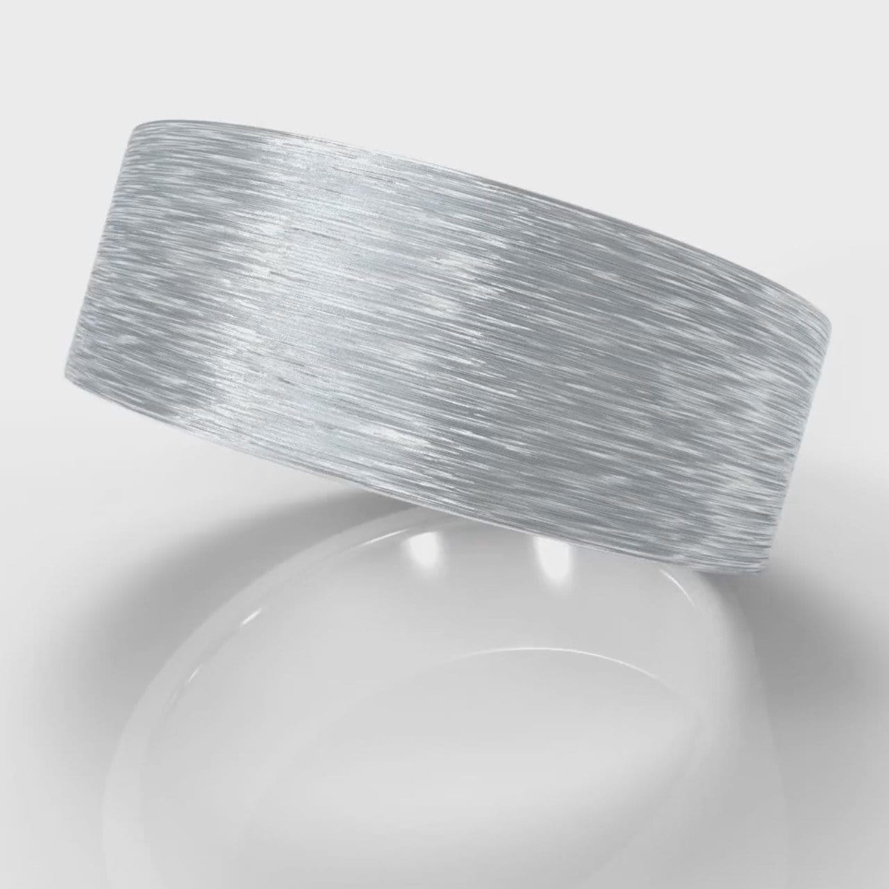 8mm Flat Top Comfort Fit Brushed Wedding Ring