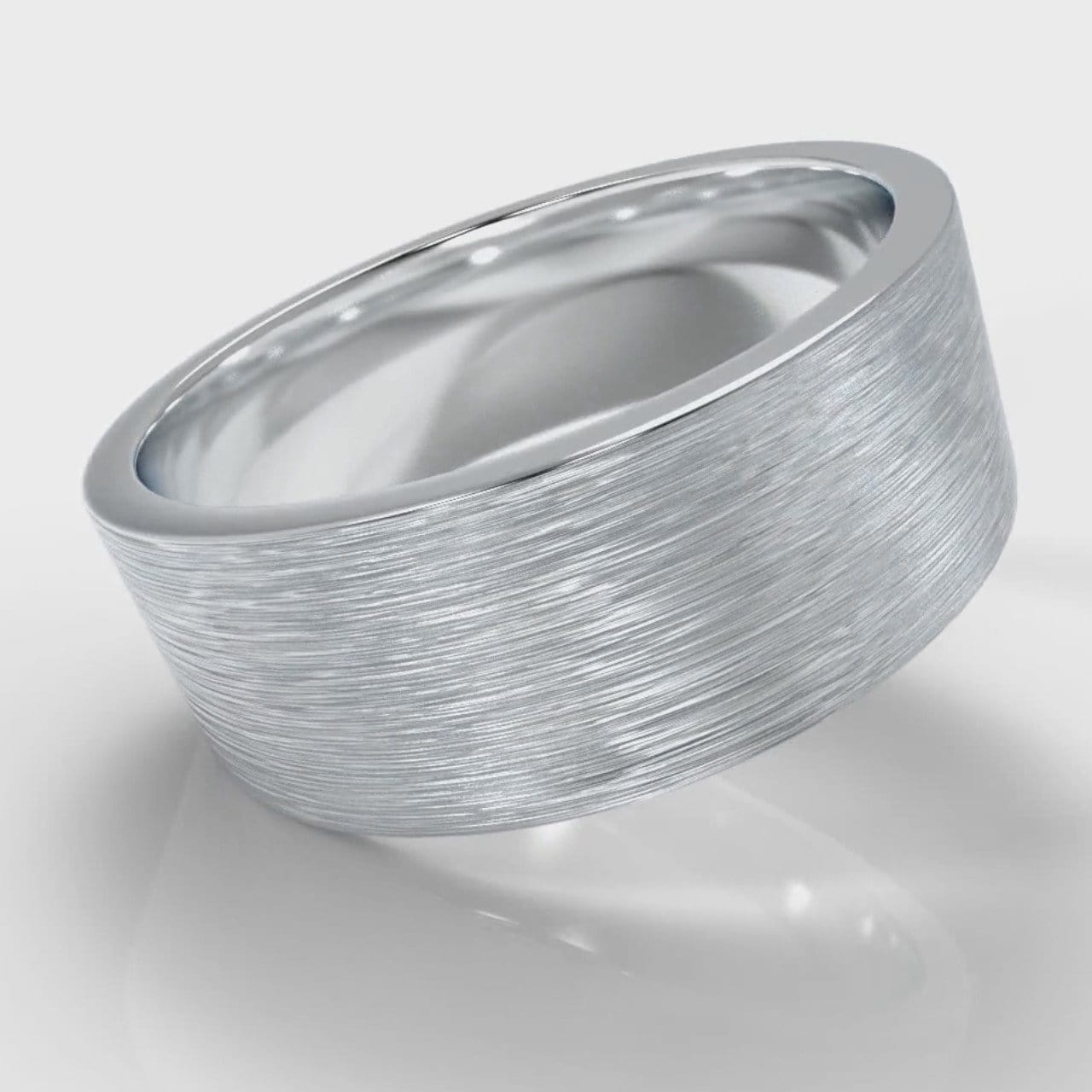 8mm Flat Top Comfort Fit Brushed Wedding Ring