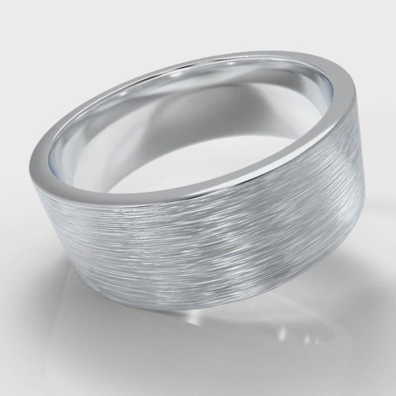 8mm Flat Top Comfort Fit Brushed Wedding Ring