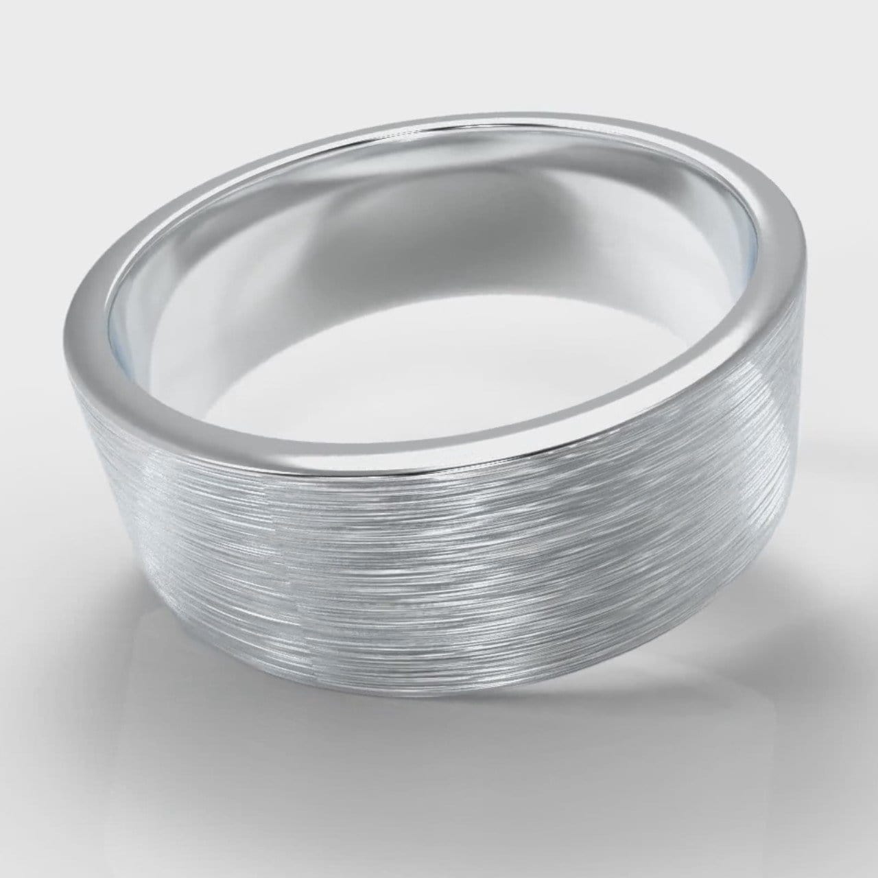 8mm Flat Top Comfort Fit Brushed Wedding Ring