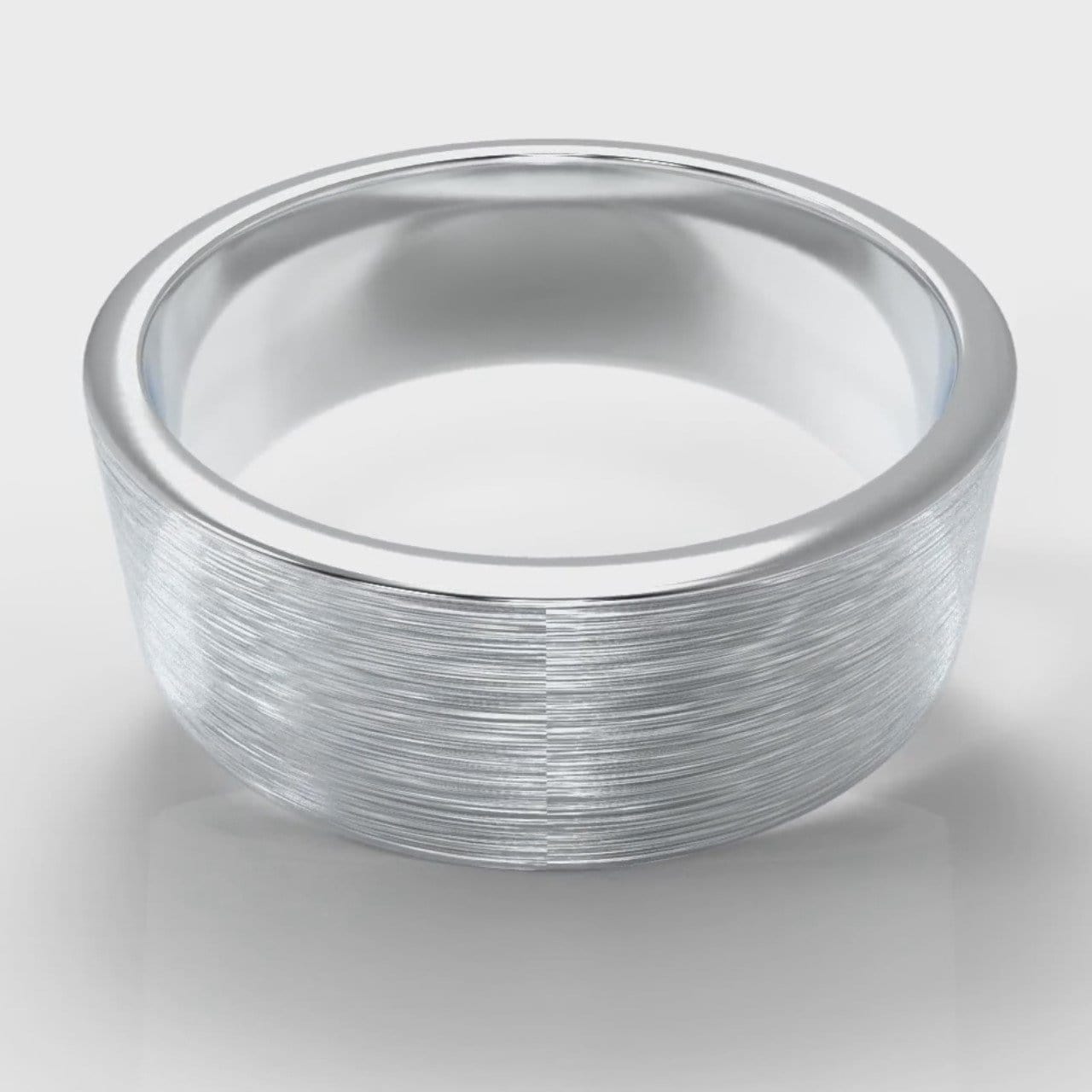 8mm Flat Top Comfort Fit Brushed Wedding Ring