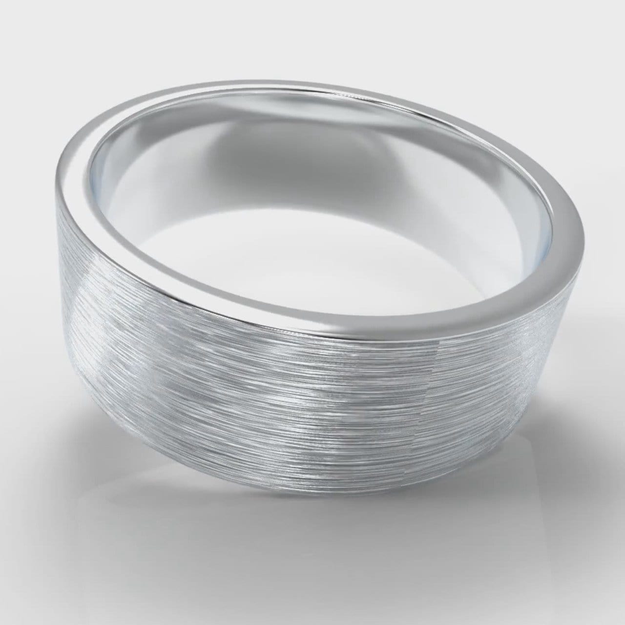 8mm Flat Top Comfort Fit Brushed Wedding Ring