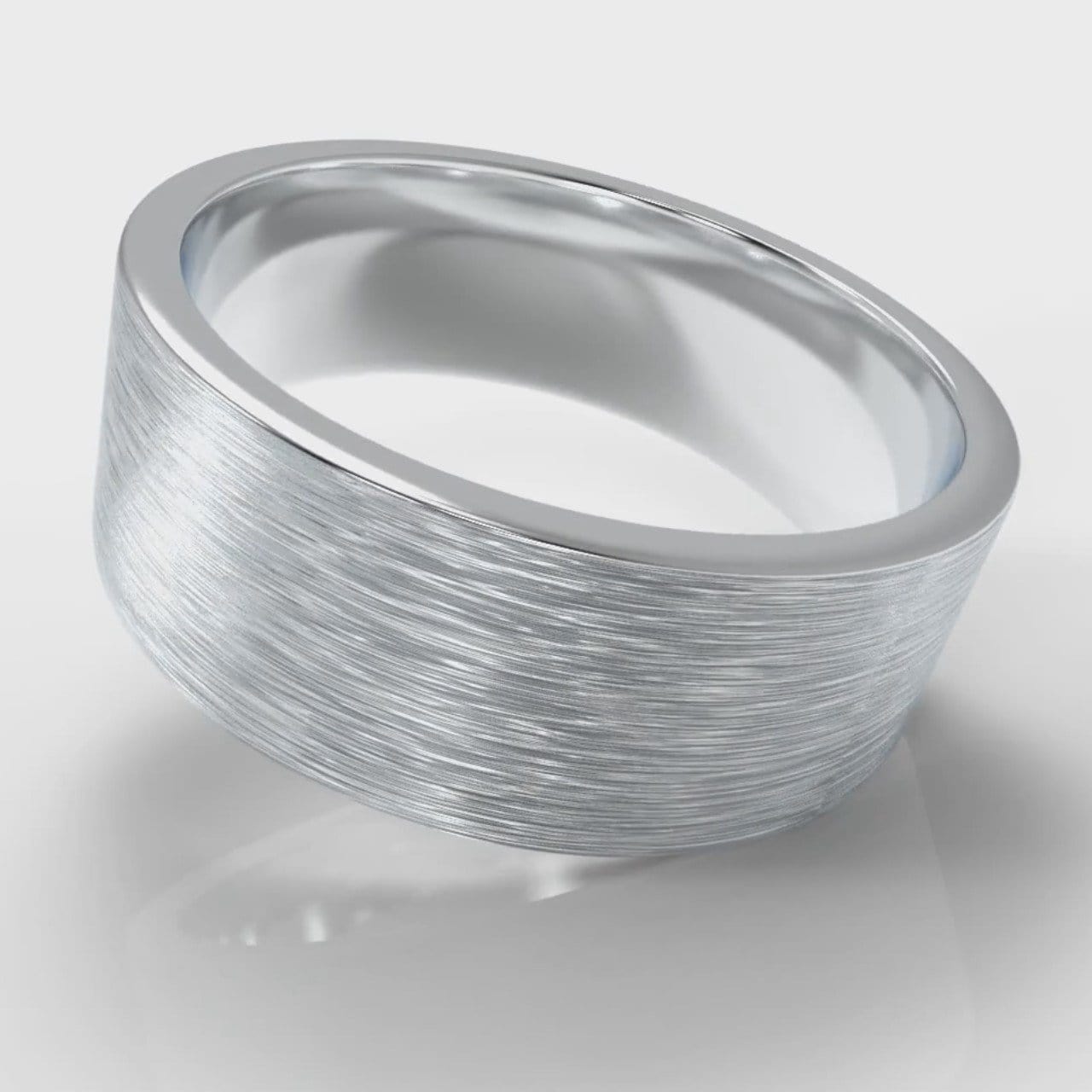 8mm Flat Top Comfort Fit Brushed Wedding Ring