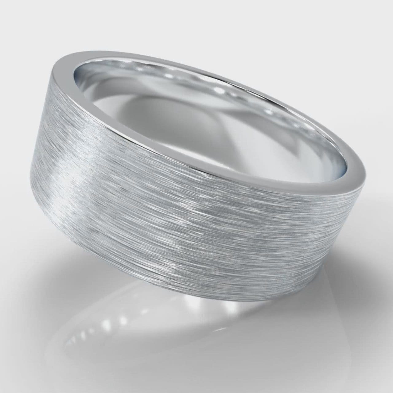 8mm Flat Top Comfort Fit Brushed Wedding Ring