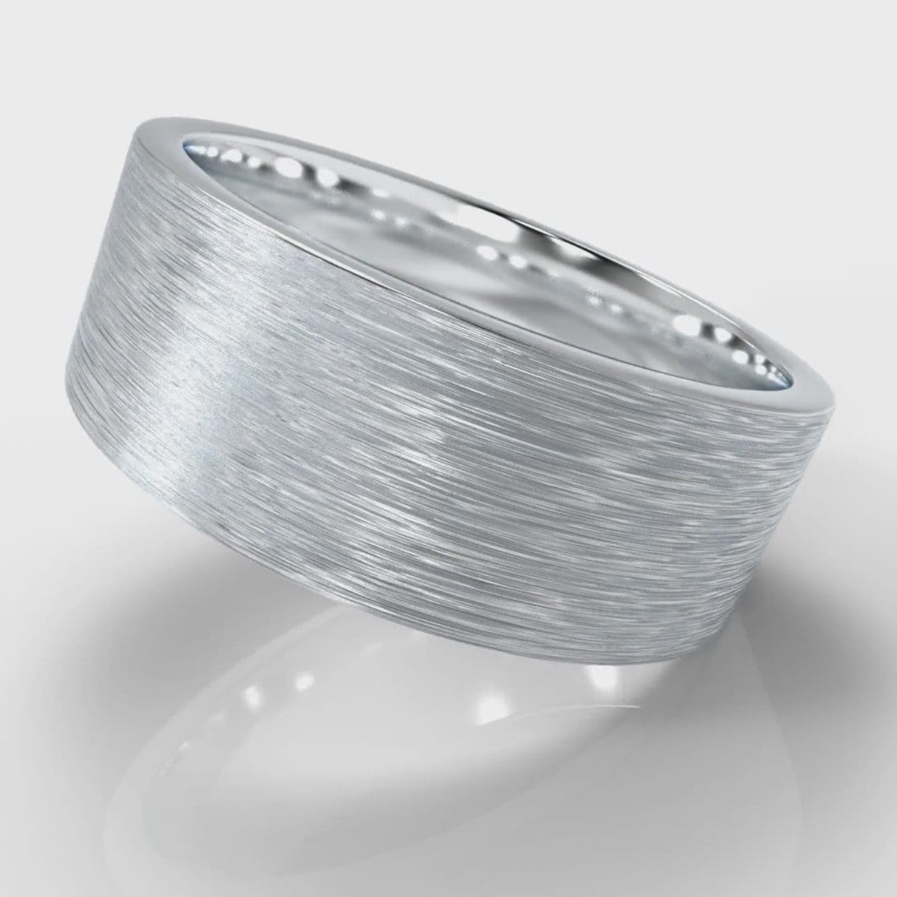 8mm Flat Top Comfort Fit Brushed Wedding Ring