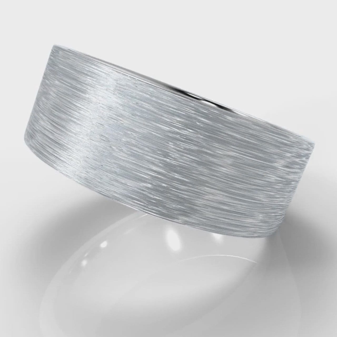 8mm Flat Top Comfort Fit Brushed Wedding Ring
