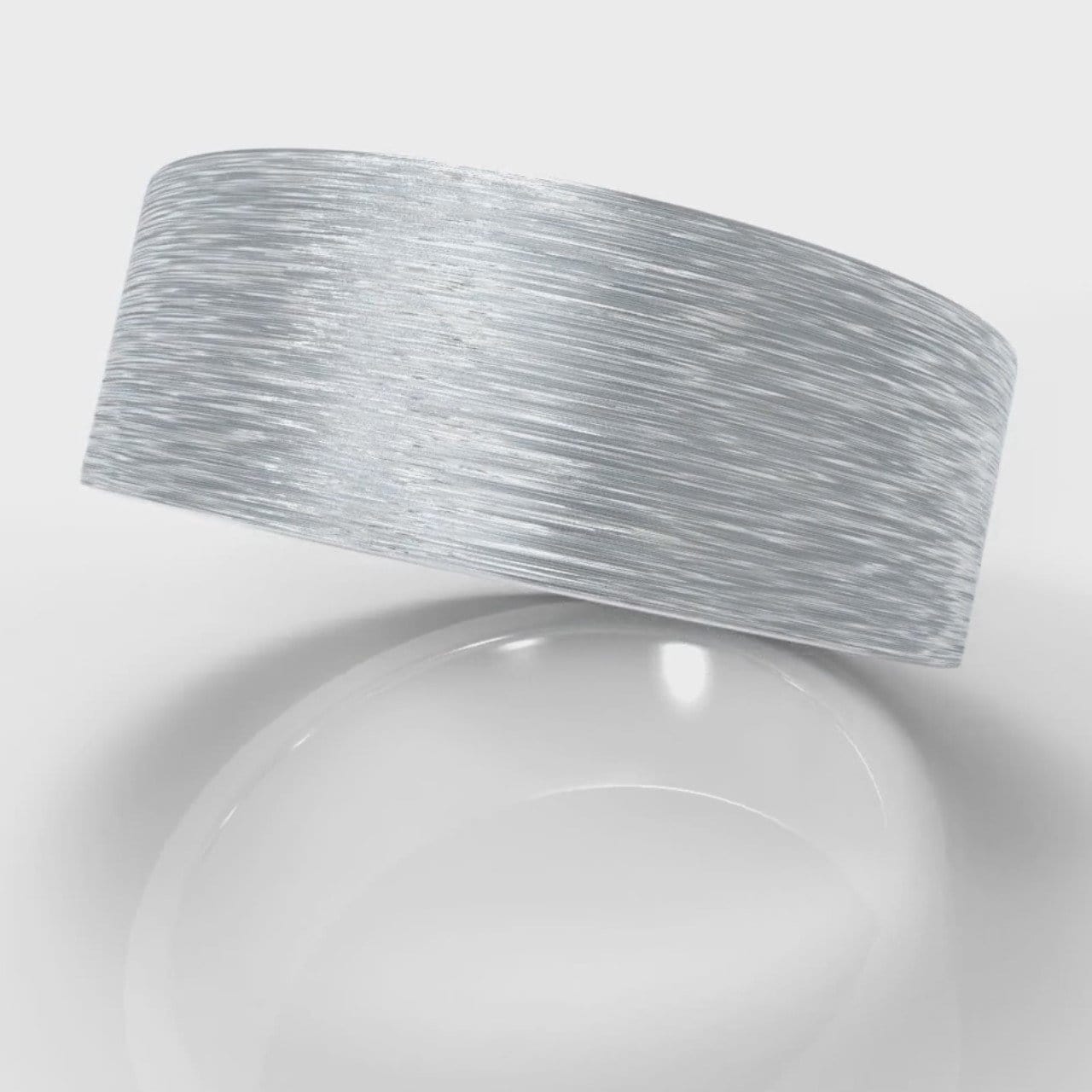 8mm Flat Top Comfort Fit Brushed Wedding Ring