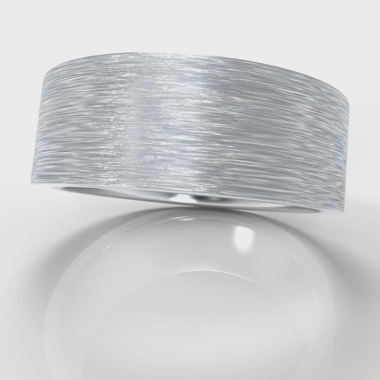 8mm Flat Top Comfort Fit Brushed Wedding Ring