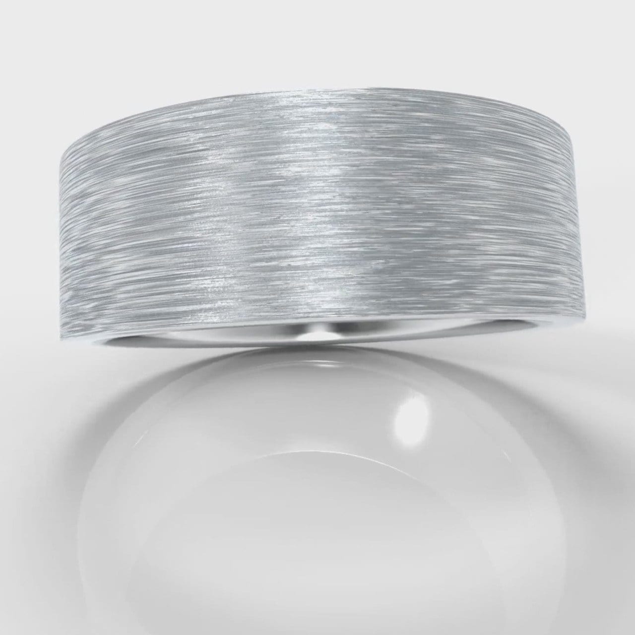 8mm Flat Top Comfort Fit Brushed Wedding Ring