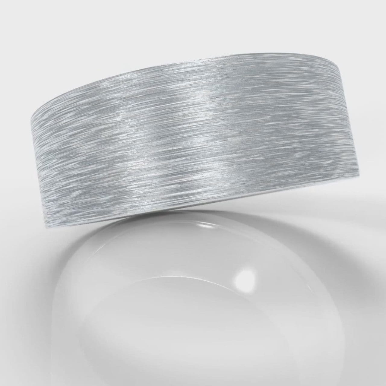8mm Flat Top Comfort Fit Brushed Wedding Ring