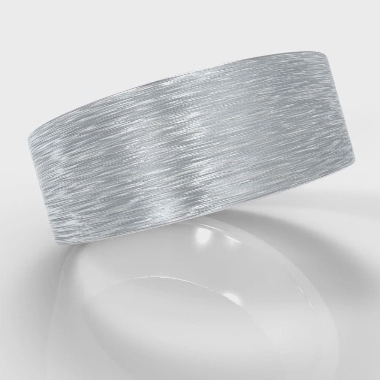 8mm Flat Top Comfort Fit Brushed Wedding Ring