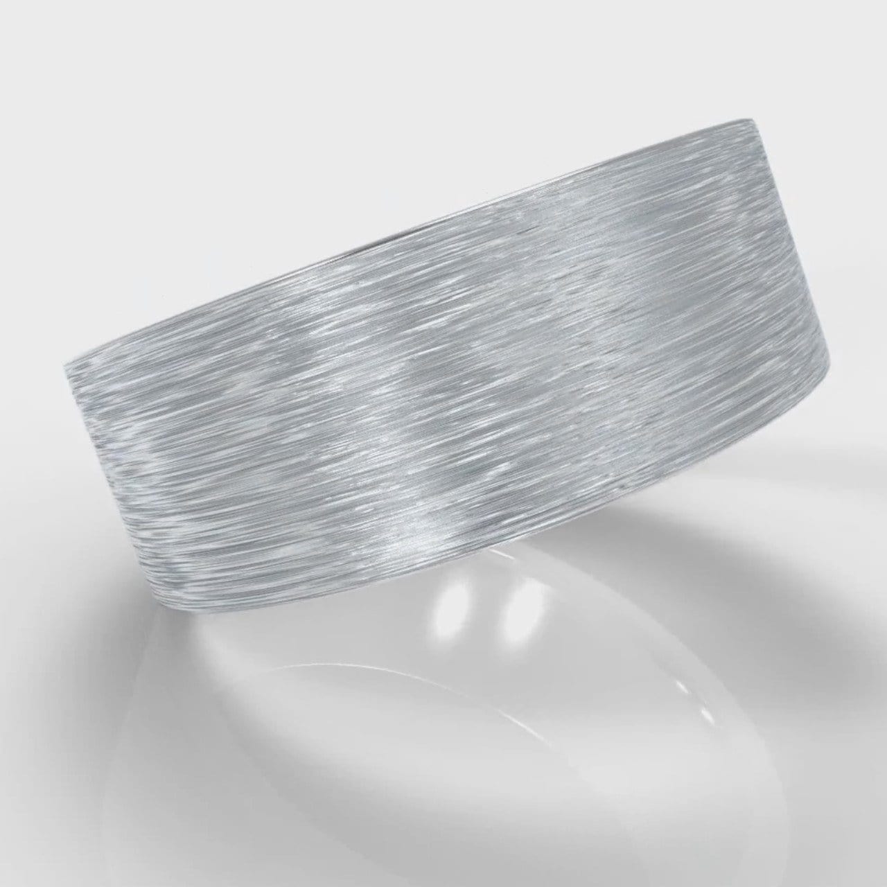 8mm Flat Top Comfort Fit Brushed Wedding Ring