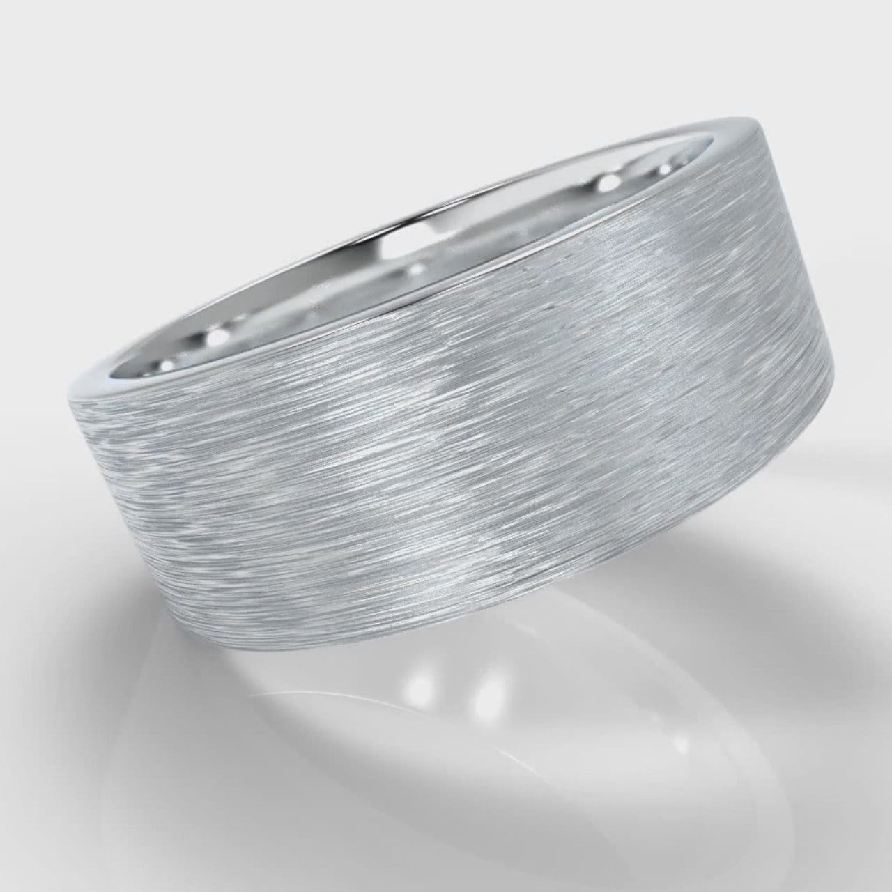 8mm Flat Top Comfort Fit Brushed Wedding Ring