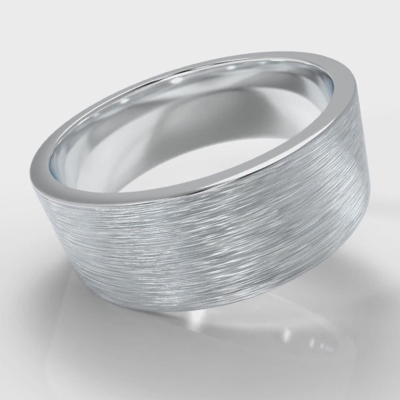 8mm Flat Top Comfort Fit Brushed Wedding Ring
