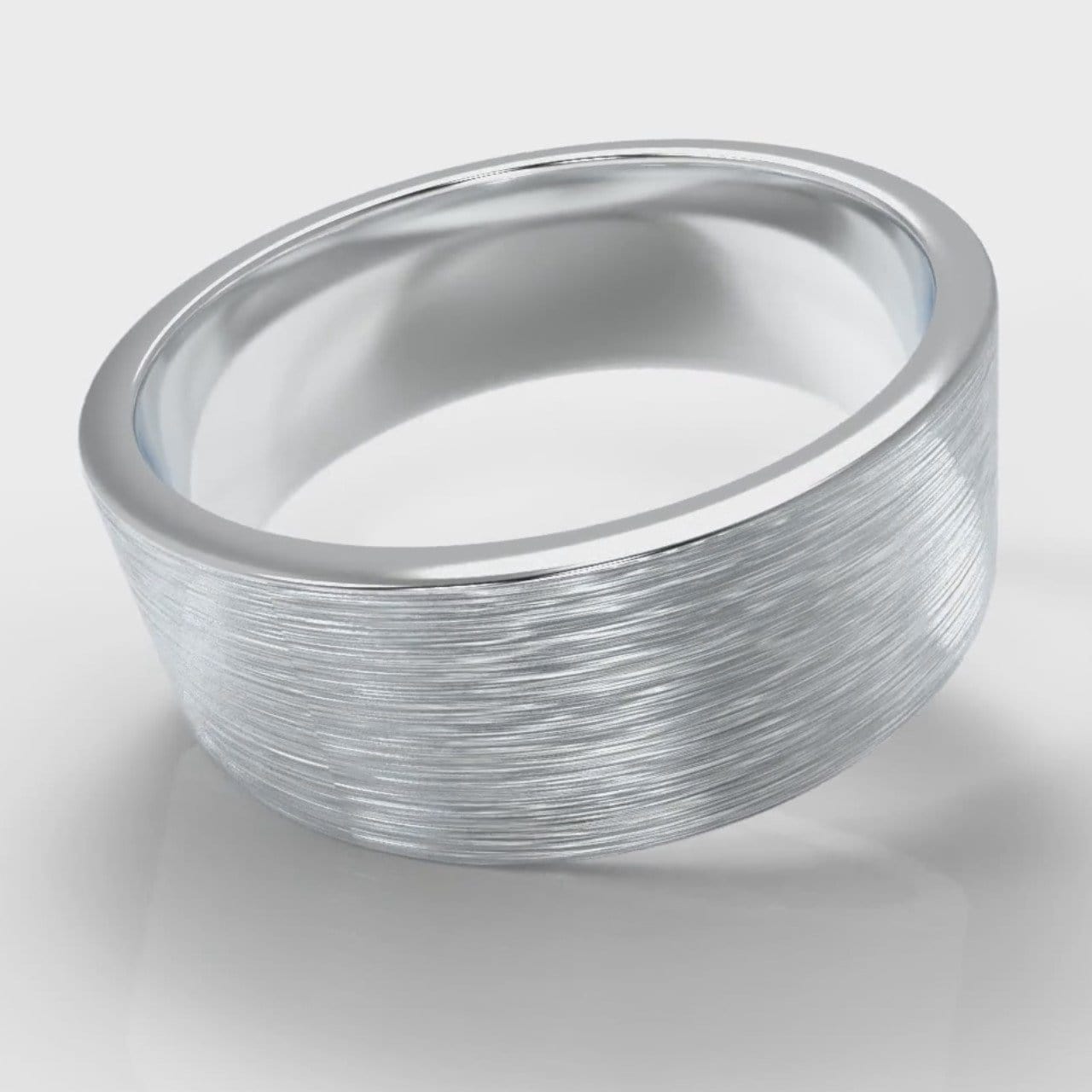 8mm Flat Top Comfort Fit Brushed Wedding Ring
