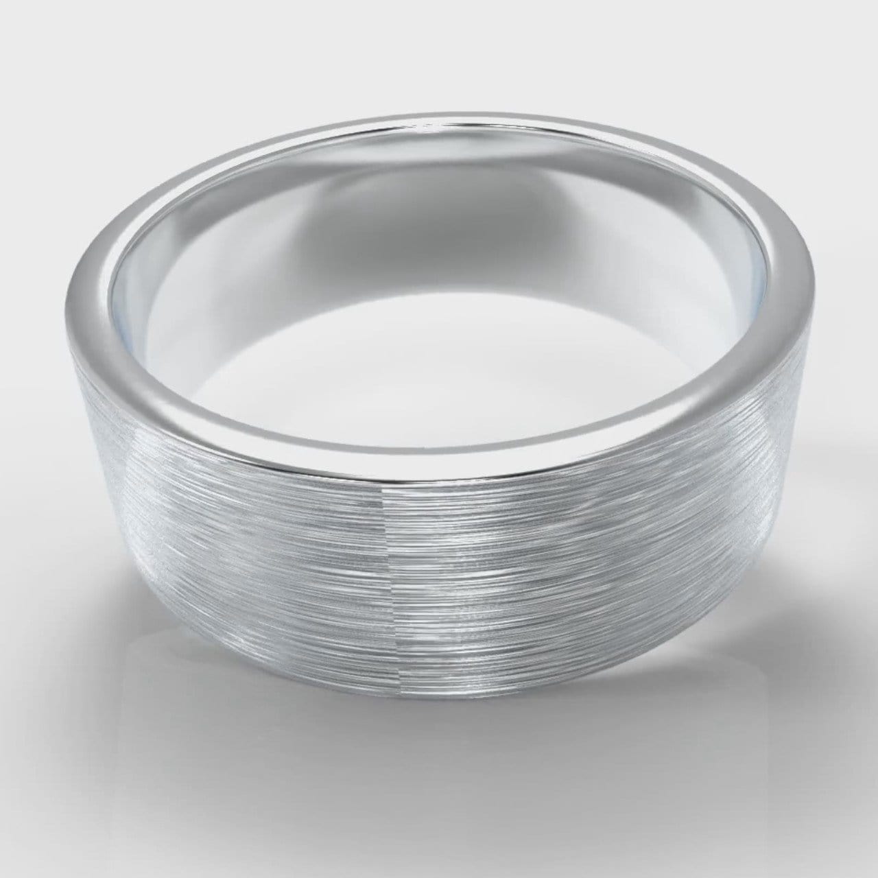 8mm Flat Top Comfort Fit Brushed Wedding Ring