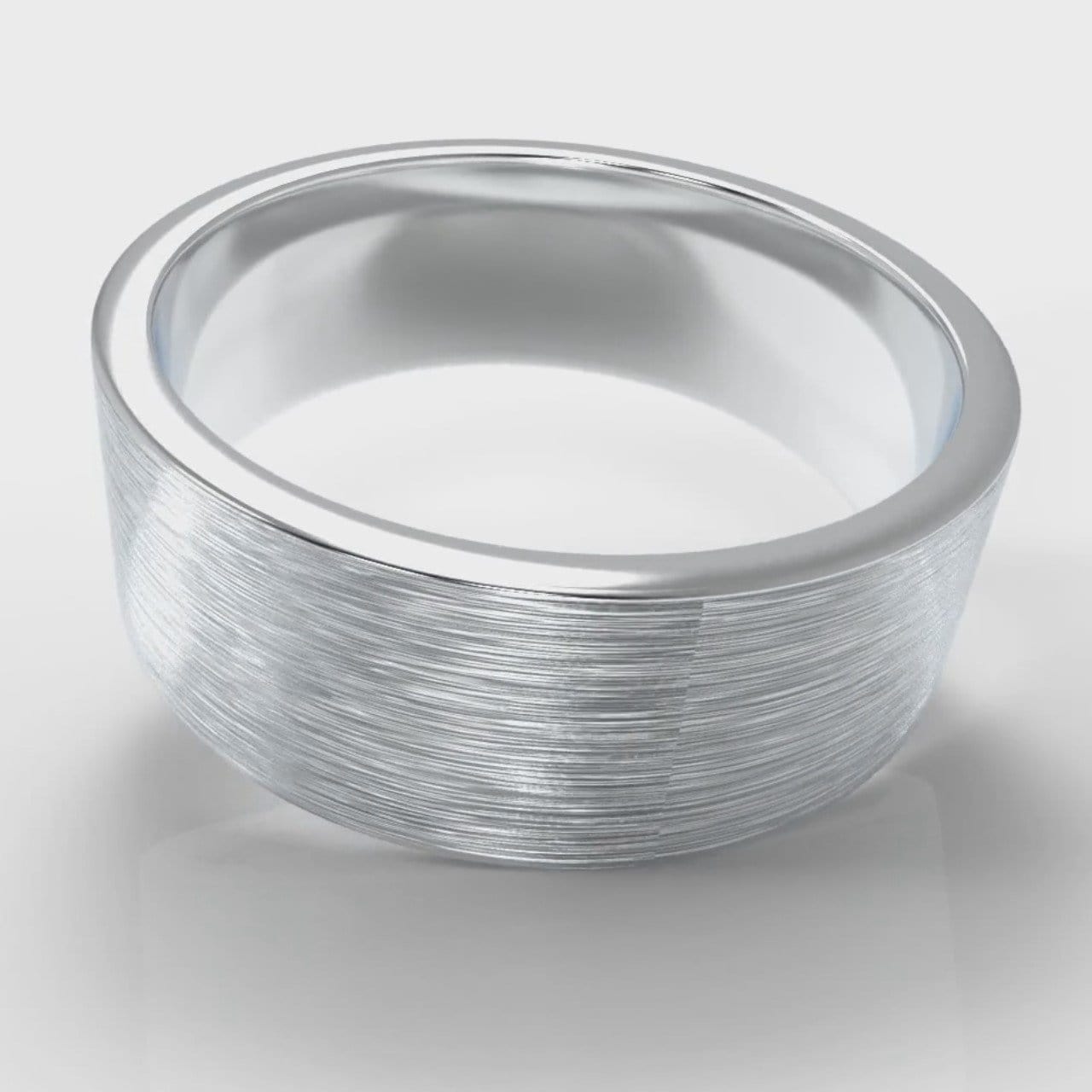 8mm Flat Top Comfort Fit Brushed Wedding Ring