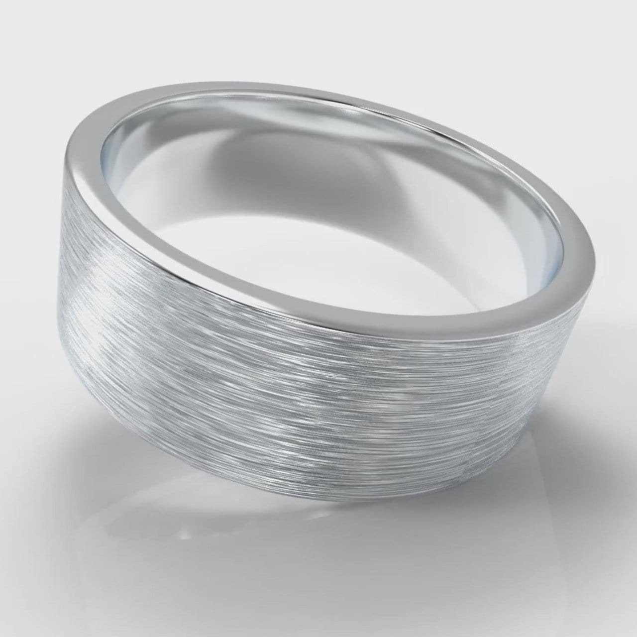 8mm Flat Top Comfort Fit Brushed Wedding Ring