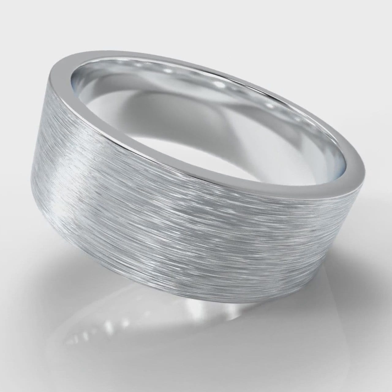 8mm Flat Top Comfort Fit Brushed Wedding Ring