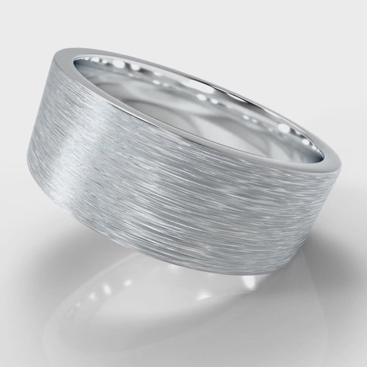 8mm Flat Top Comfort Fit Brushed Wedding Ring
