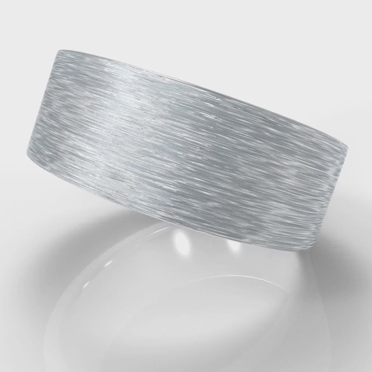 8mm Flat Top Comfort Fit Brushed Wedding Ring